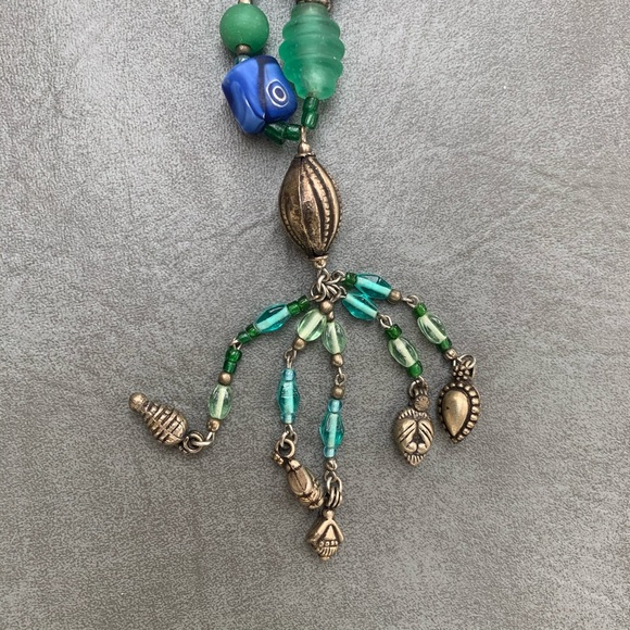 Green and Blue Beaded Necklace - Picture 1 of 5